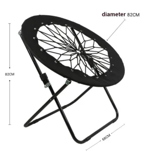 Game Chair Camp Field Camping and Room Bungee Folding Dish Chair for Room Garden and Outdoo