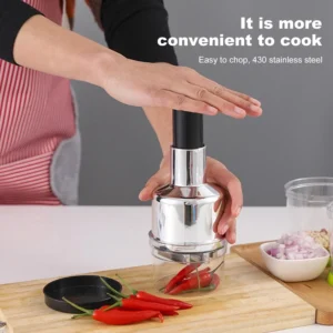 Manual Onion Chopper Stainless Steel Garlic Presser Food Crusher Cutter Meat Mincer Hand Press for Vegetable Kitchen Tool